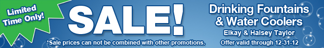 SALE! Elkay & Halsey Taylor Drinking, Water Coolers & Sports Bottle Fillers