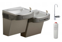 Elkay LZSTL8LFC Filtered Dual Drinking Fountain with Glass Filler