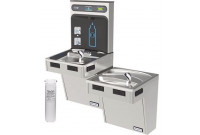 Halsey Taylor HydroBoost HTHB-HAC8BLSS-WF Filtered Stainless Steel Dual Drinking Fountain with Bottle Filler