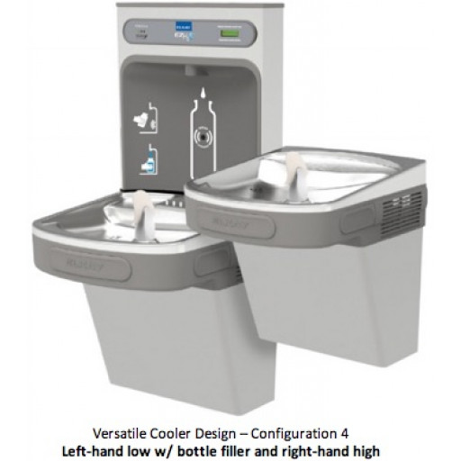 Elkay EZH2O LZSTL8WSLK Filtered DualStation Drinking Fountain with