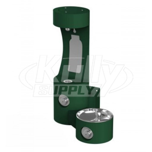 Elkay LK4408BFEVG Outdoor EZH2O Evergreen Wall Mount Bottle Filling Station with Single Fountain