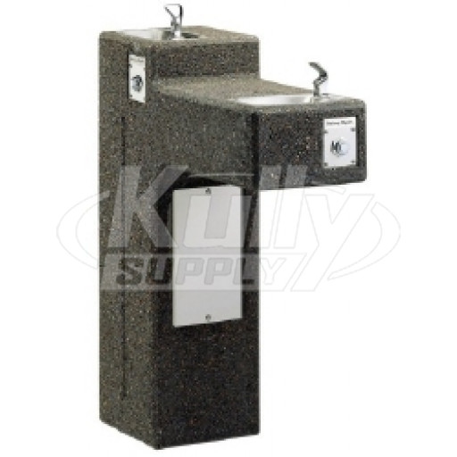 Halsey Taylor 4595-FR Freeze Resistant Stone Aggregate Two Station Outdoor Drinking Fountain
