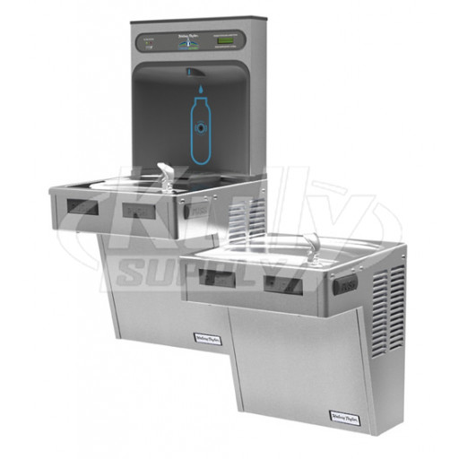Halsey Taylor HTHB-HACDBL-SS HydroBoost NON-REFRIGERATED Bi-Level Fountain & Bottle Filler