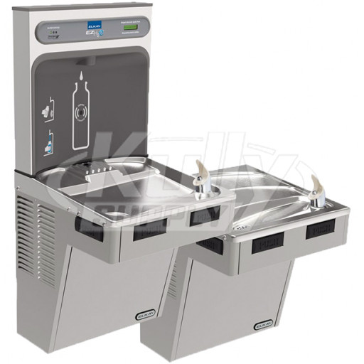 Elkay EZH2O LMABFTL8WSLK Filtered Dual Drinking Fountain with Bottle Filler