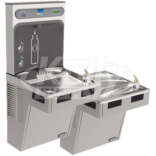 Elkay EZH2O EMABFTLDDWSLK NON-REFRIGERATED Dual Drinking Fountain with Bottle Filler