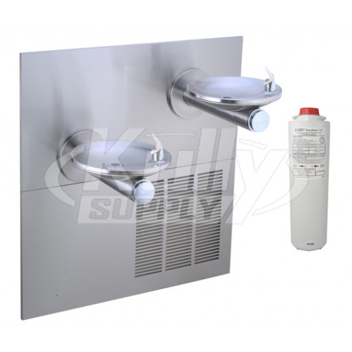 Elkay LRPBGRNMV28RAK GreenSpec Filtered In-Wall Dual Drinking Fountain with Vandal-Resistant Bubbler