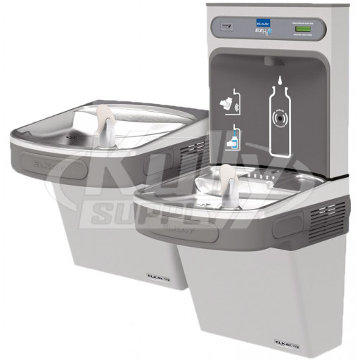 Elkay EZH2O EZSTLDDWSSK Stainless Steel NON-REFRIGERATED Dual Drinking Fountain with Bottle Filler