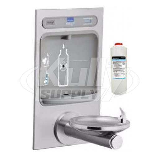 Elkay EZH2O LZWS-EDFPBM114K NON-REFRIGERATED Bottle Filling Station with Filtered Stainless Steel Integral SwirlFlo Fountain