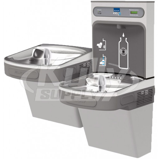 Elkay EZH2O EZSTLDDWSVRLK Dual NON-REFRIGERATED Drinking Fountain with Bottle Filler and Vandal-Resistant Bubbler