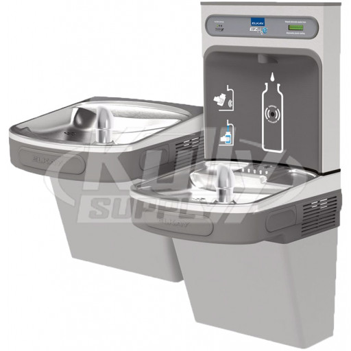 Elkay EZH2O LZSTLDDWSVRLK Filtered NON-REFRIGERATED Dual Drinking Fountain with Vandal-Resistant Bubbler