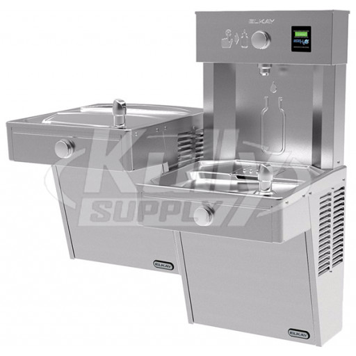 Elkay EZH2O VRCTLDDWSK Heavy Duty Vandal-Resistant NON-REFRIGERATED Dual Drinking Fountain with Bottle Filler