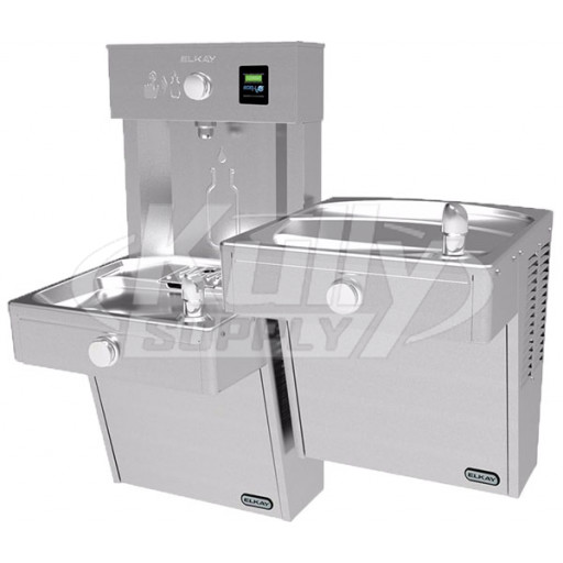 Elkay EZH2O VRCTLR8WSK Heavy Duty Vandal-Resistant Dual Drinking Fountain with Bottle Filler