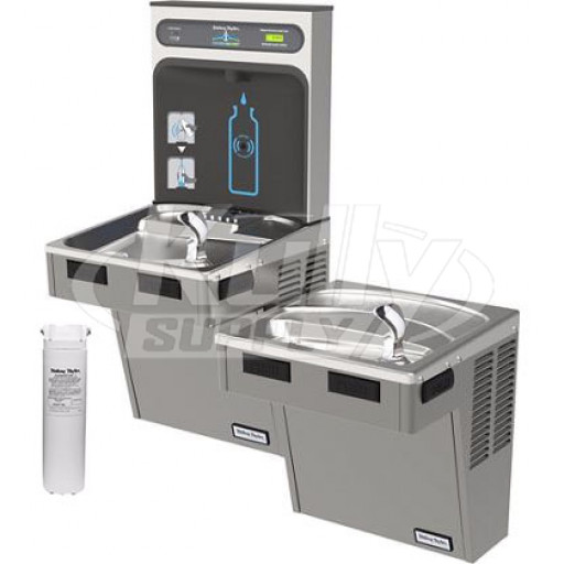 Halsey Taylor HydroBoost HTHB-HACG8BLPV-WF GreenSpec Filtered Dual Drinking Fountain with Bottle Filler