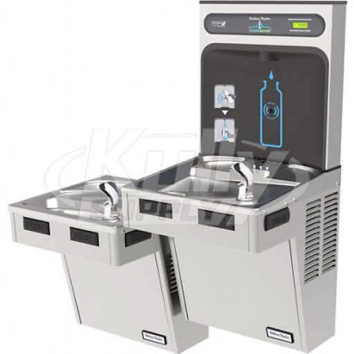 Halsey Taylor HydroBoost HTHB-HAC8BLRSS-NF Stainless Steel Dual Drinking Fountain with Bottle Filler