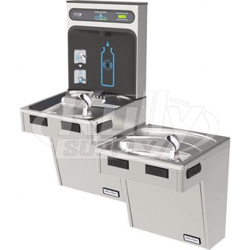 Halsey Taylor HydroBoost HTHB-HACG8BLSS-NF GreenSpec Stainless Steel Dual Drinking Fountain with Bottle Filler