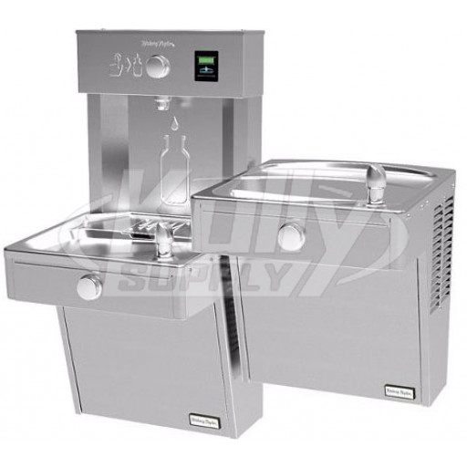 Halsey Taylor HydroBoostHTHBHVRBLR-NF NON-REFRIGERATED Vandal-Resistant Dual Drinking Fountain with Bottle Filler