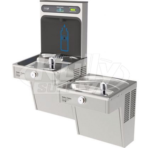 Halsey Taylor HydroBoost HTHB-HVRGRN8BL-NF GreenSpec Vandal-Resistant Dual Drinking Fountain with Bottle Filler