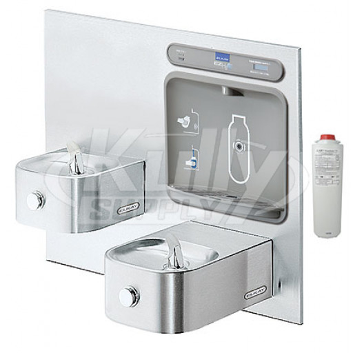 Elkay LZWS-EDFP217K Soft Sides NON-REFRIGERATED Drinking Fountain with Filter and Integral Bottle Filling Station