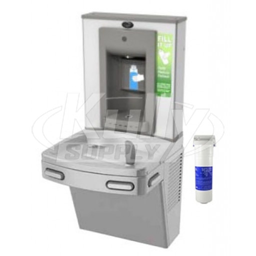 Oasis PGF8SBF Filtered Stainless Steel Drinking Fountain with Manual Bottle Filler