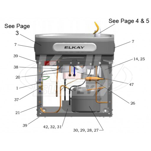 Elkay EZF(S).A Drinking Fountain Parts Breakdown