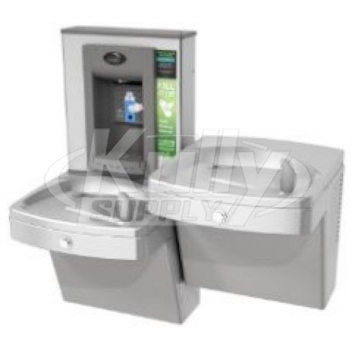 Oasis PGV8SBFSL Vandal-Resistant Dual Drinking Fountain with Manual Bottle Filler