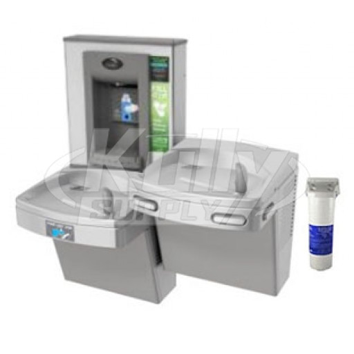 Oasis PGF8EBFSLTM Filtered  Stainless Steel Sensor-Operated (lower unit only) Dual Drinking Fountain with Bottle Filler