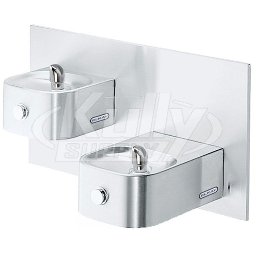 Elkay EDFPVR217C NON-REFRIGERATED In-Wall Dual Drinking Fountain with Vandal-Resistant Bubbler