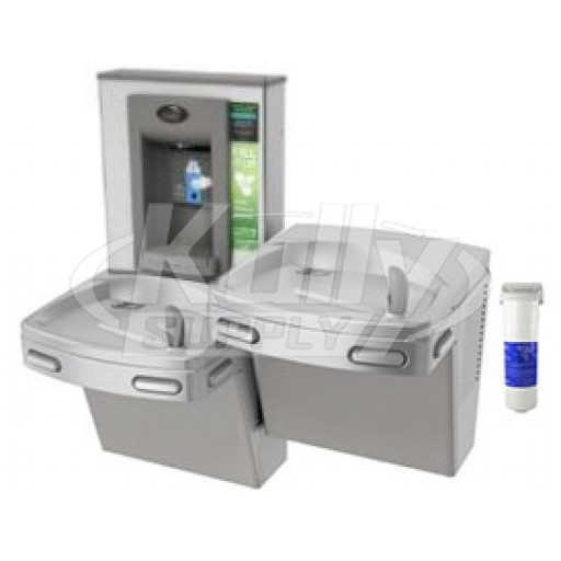 Oasis PGF8EBFSL Filtered Stainless Steel Dual Drinking Fountain with Bottle Filler