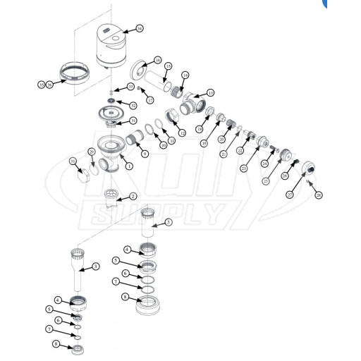 Zurn AquaSense ZER-TM Flush Valve Parts Breakdown