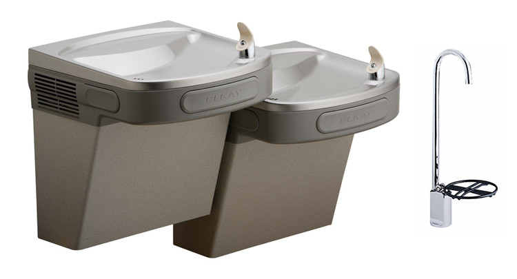 Elkay EZSTL8LFC Dual Drinking Fountain with Glass Filler 