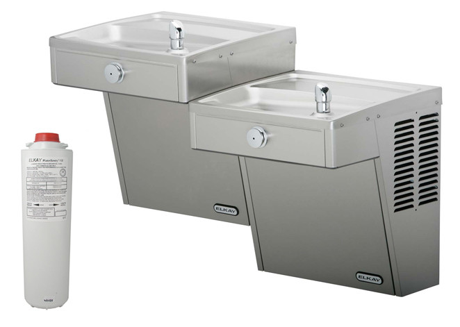 Elkay LVRCTLFR8SC Filtered Vandal-Resistant Dual Drinking Fountain with Frost-Resistance