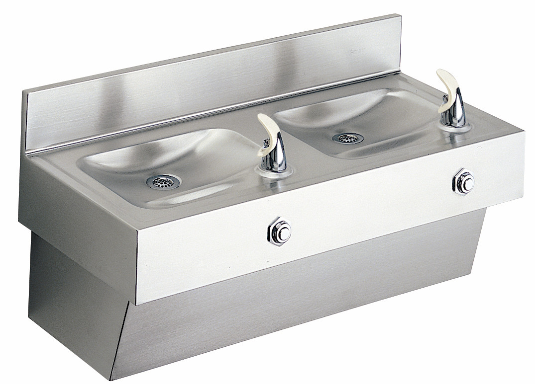 Elkay EDF210C Stainless Steel NON-REFRIGERATED Two-Station Drinking Fountain