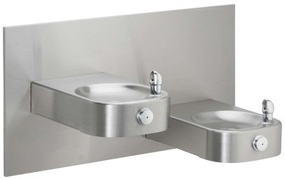 Elkay EHWM17FPK Freeze Resistant, NON-REFRIGERATED Heavy DutyVandal-Resistant  In-Wall Dual Drinking Fountain