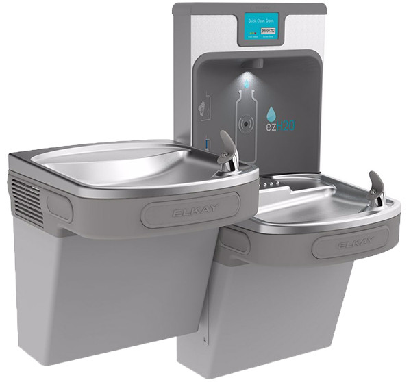 Elkay Enhanced EZH2O LZSTL8WSLP Filtered Dual Drinking Fountain with Bottle Filler