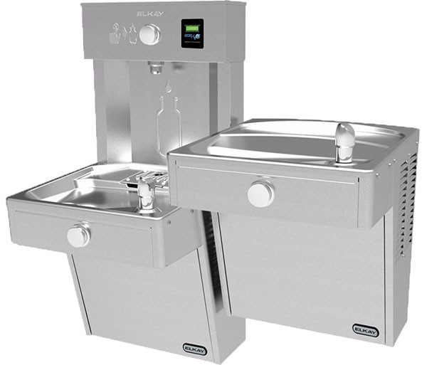 Elkay EZH2O VRCTLRDDWSK Heavy Duty Vandal-Resistant NON-REFRIGERATED Dual Drinking Fountain with Bottle Filler