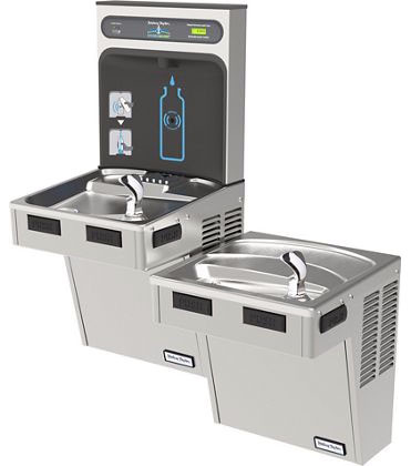 Halsey Taylor HydroBoost HTHB-HAC8BLSS-NF Stainless Steel Dual Drinking Fountain with Bottle Filler