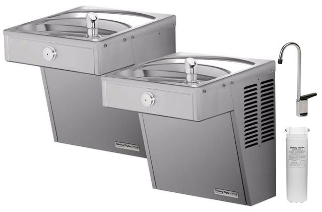 Halsey Taylor HVRGRN8BL-GFWF GreenSpec Filtered Vandal-Resistant Dual Drinking Fountain with Glass Filler