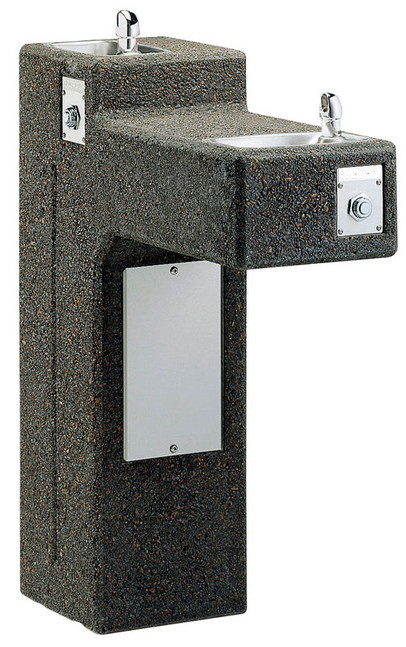 Elkay LK4595 Stone Aggregate Outdoor Dual Station Drinking Fountain
