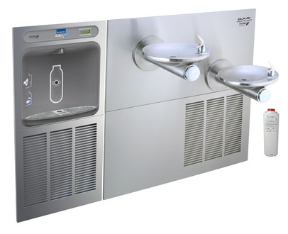 Elkay EZH2O LZWS-SFGRN28K w/LRPBGRNM28K Bottle Filling Station