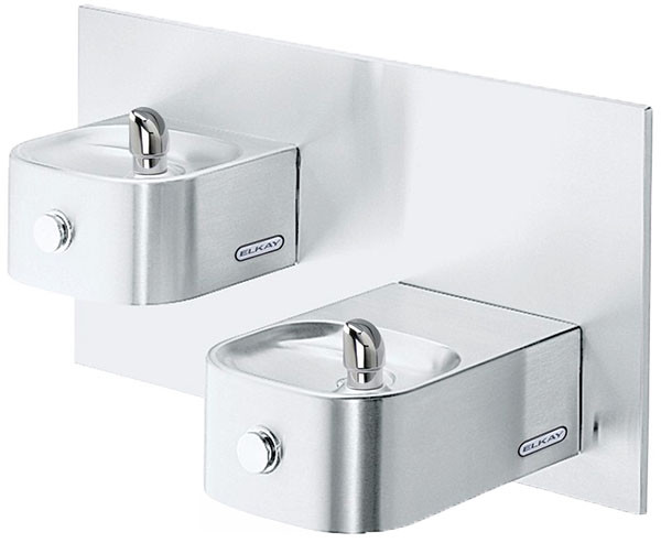 Elkay EDFP217FPK Freeze Resistant NON-REFRIGERATED In-Wall Dual Drinking Fountain with Vandal-Resistant Bubbler