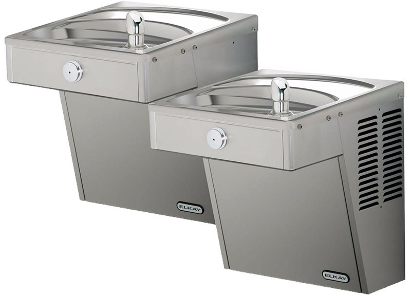 Elkay VRCTLRFR8SC Frost-Resistant Vandal-Resistant Dual Drinking Fountain