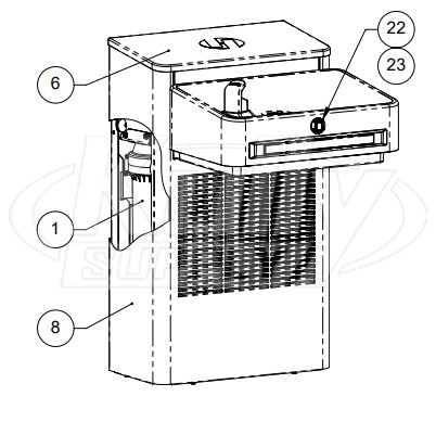 Haws 1201SF & 1201SFH Drinking Fountain Parts Breakdown