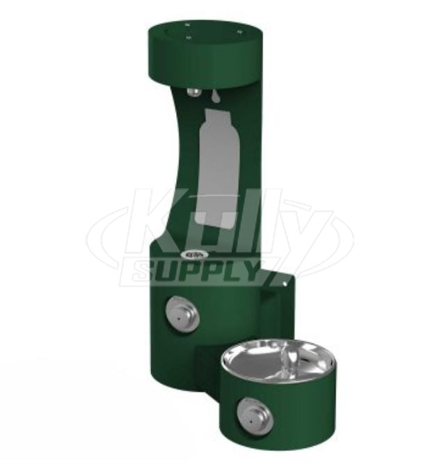 Elkay LK4408BFEVG Outdoor EZH2O Evergreen Wall Mount Bottle Filling Station with Single Fountain