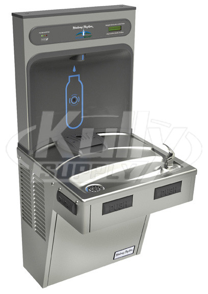 Halsey Taylor HydroBoost HTHB-HACLR-SS NON-REFRIGERATED Stainless Steel Drinking Fountain with Bottle Filler