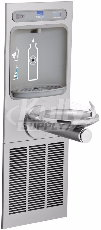 Elkay EZH2O EZWS-ERPBM8K Bottle Filling Station with Stainless Steel Integral SwirlFlo Fountain