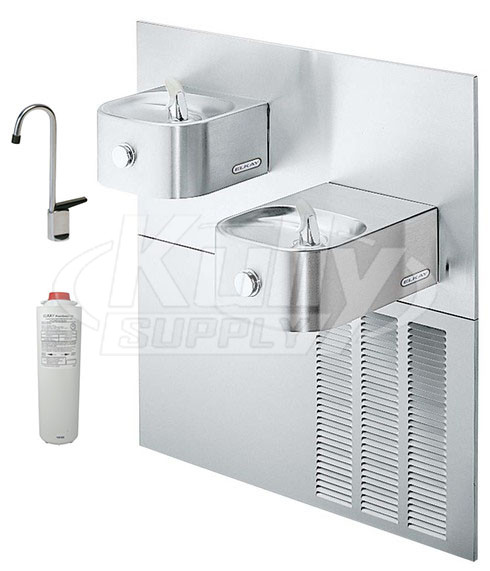 Elkay LNTEM8FK Filtered In-Wall Dual Drinking Fountain with Glass Filler