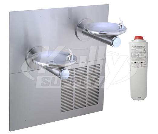 Elkay LRPBGRNMV28RAK GreenSpec Filtered In-Wall Dual Drinking Fountain with Vandal-Resistant Bubbler