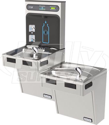 Halsey Taylor HydroBoost HTHB-HACG8BLSS-NF GreenSpec Stainless Steel Dual Drinking Fountain with Bottle Filler