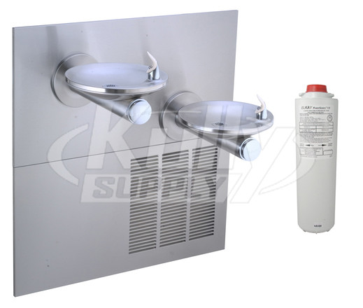 Elkay LRPBGRNMV28K GreenSpec Filtered In-Wall Dual Drinking Fountain with Vandal-Resistant Bubbler