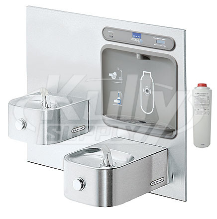 Elkay LZWS-EDFP217K Soft Sides NON-REFRIGERATED Drinking Fountain with Filter and Integral Bottle Filling Station